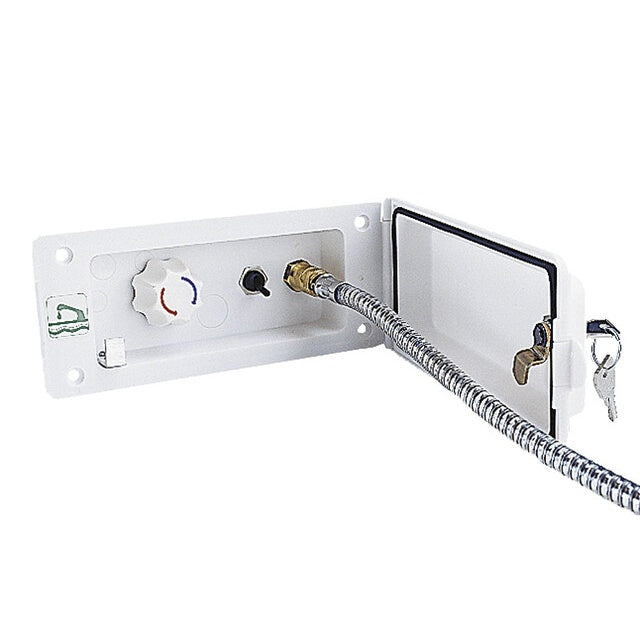 Versorgungsklappe Warmwasser RAL7000 grau