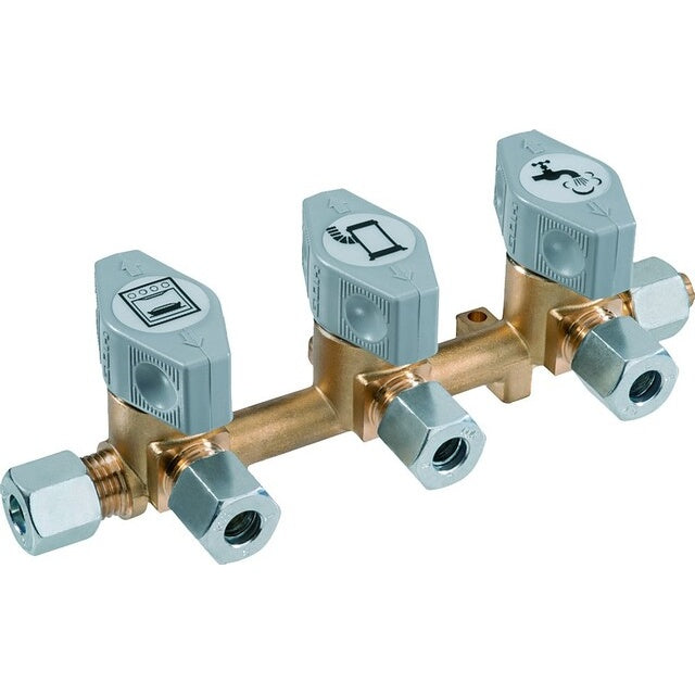 Verteilerblock DSV-AB3 PS5bar RVS8 mit 3 Abgängen