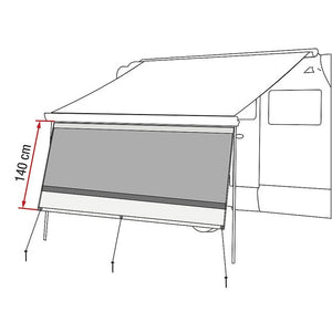 Vorderwand Fiamma Blocker 350 grau 335x140 cm