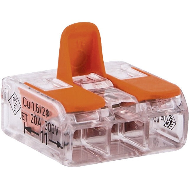 WAGO Wagoklemme 3-pol transparent/orange 50 St.