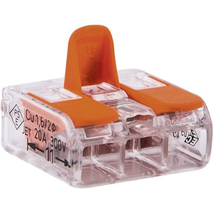 WAGO Wagoklemme 3-pol transparent/orange 50 St.