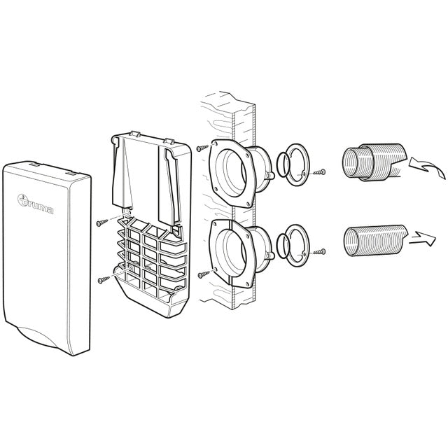 Wandkaminset Truma S2200 - 1m Abgasrohr