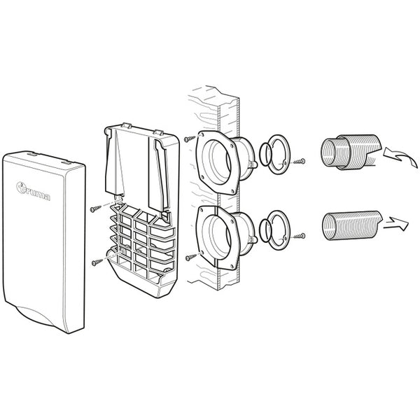 Wandkaminset Truma S2200 - 1m Abgasrohr