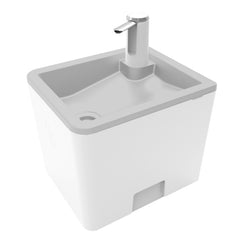 Waschbecken Splash S, weiß – mobil mit USB-C-Pumpe
