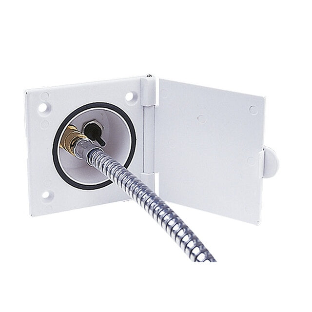 Wassersteckdose mit Duschgarnitur reinweiß