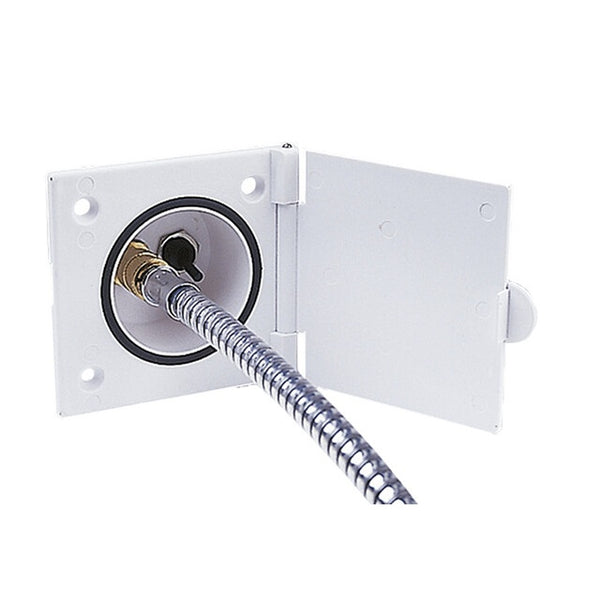 Wassersteckdose mit Duschgarnitur reinweiß