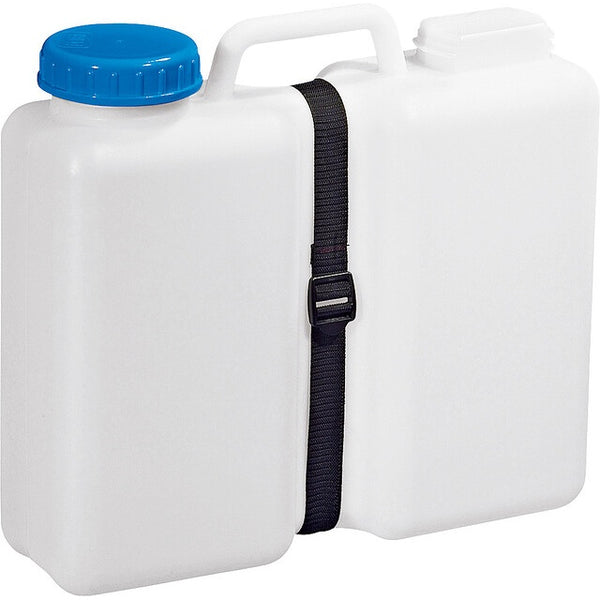 Weithalskanister Aqua Case 13 l mit Zurrgurt