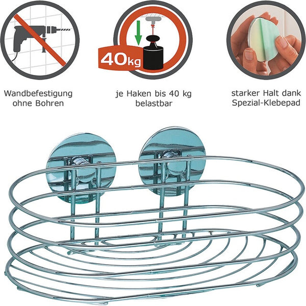 WENKO Turbo-Loc Wandablage Chrom 23,5 cm