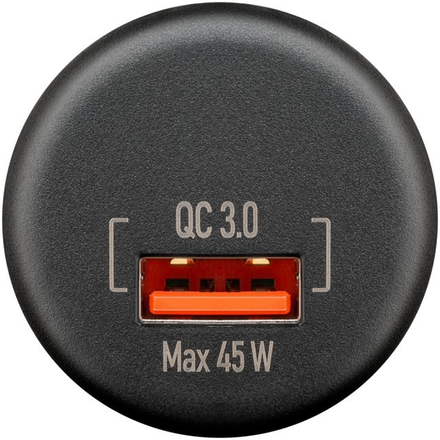 wentronic solutions Einbaucharger USB-A/USB-C 45 bis 60 W schwarz