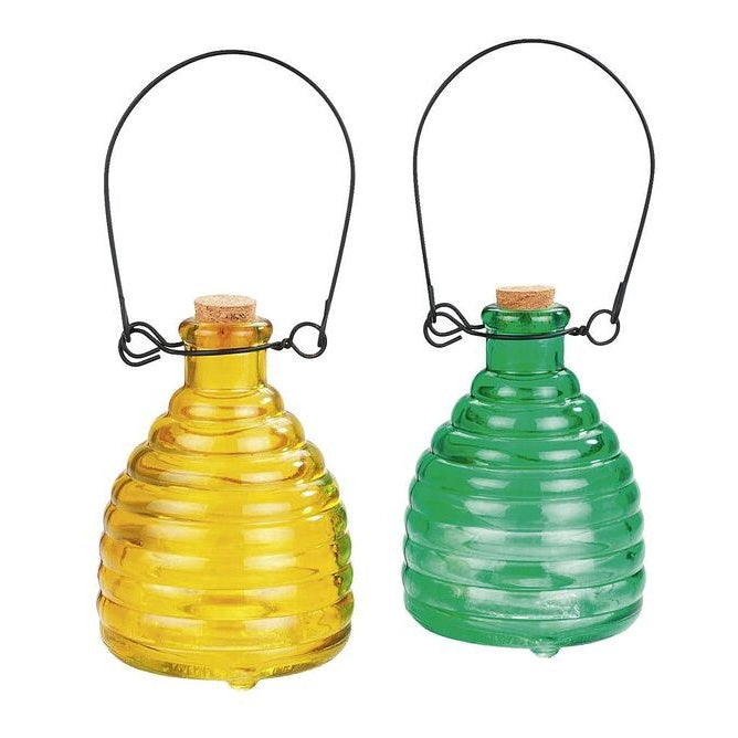 Wespenfalle Glas 2er Set grün & gelb - WENKO