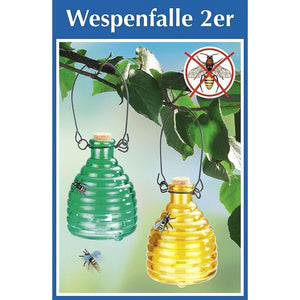 Wespenfalle Glas 2er Set grün & gelb - WENKO - 2