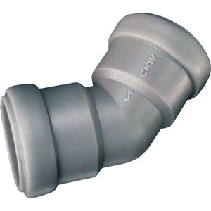 Winkel 45° 28 mm mit Dichtung für Rohrsysteme