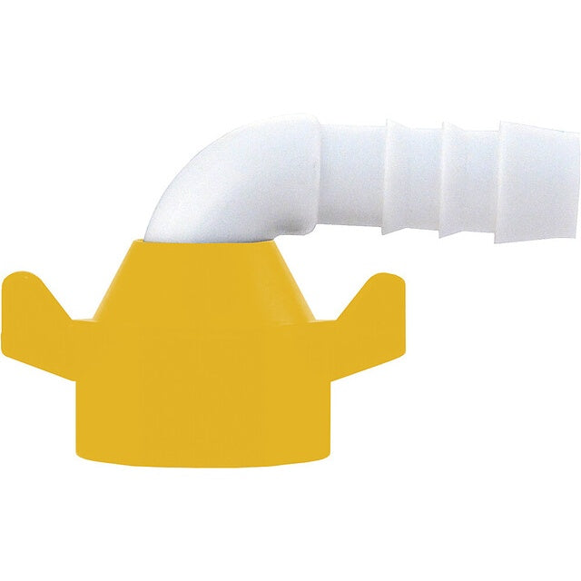 Winkel-Aufschraubtülle 12 mm Trinkwassersystem WeißGelb