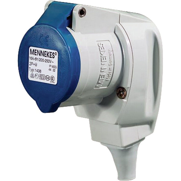 Winkelkupplung CEE 17, blau – MENNEKES