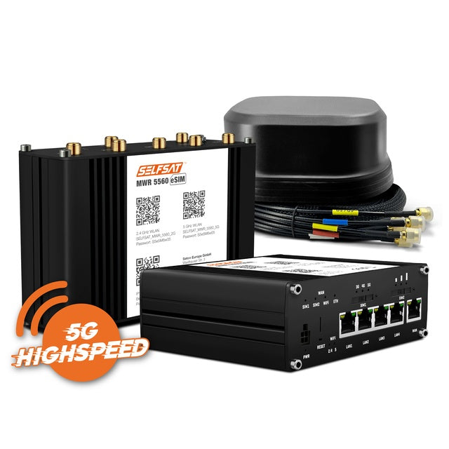 WLAN Router MWR 5560 eSIM 5G + SATCO Antenne