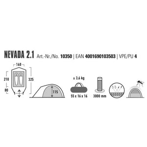 Zelt Nevada 2.1 Kuppelzelt für 2 Personen - 2